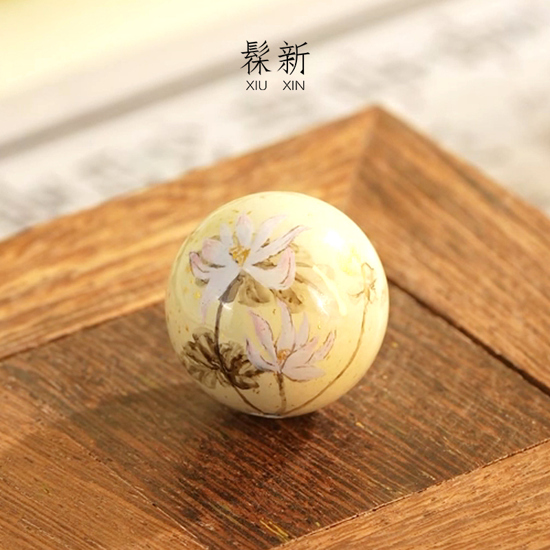 髹新大漆珠漆器手串高工手绘系列单珠diy配件隔珠手工艺品文玩珠