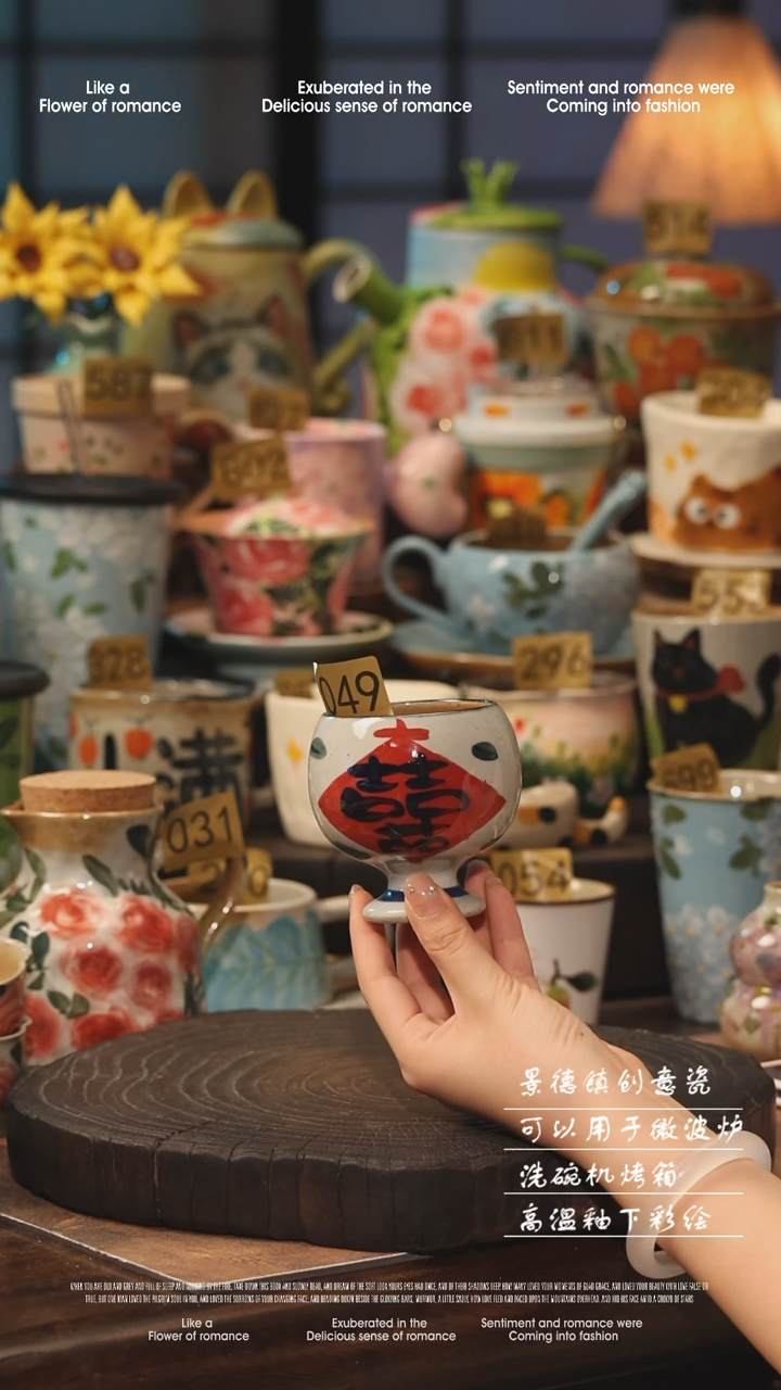 陶瓷景德镇高温釉下彩手工手绘款式