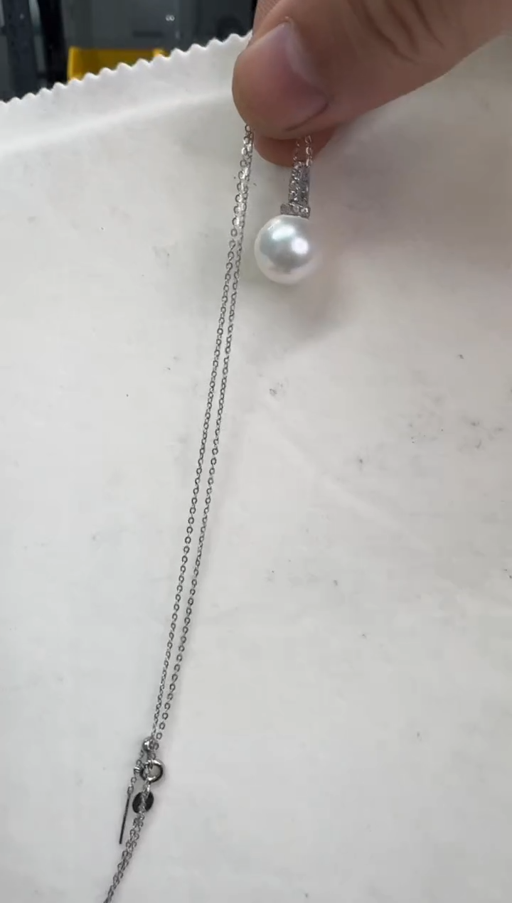 【闪购商品】淡水珍珠吊坠(赠链)银S925镶嵌11-12mm