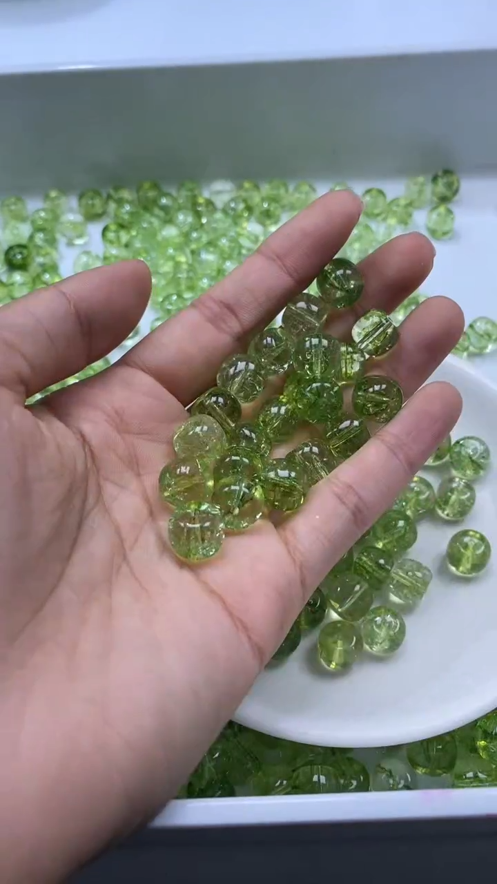 颈饰未镶嵌水晶W2571-橄榄绿碧玺老型10*8mm*10颗