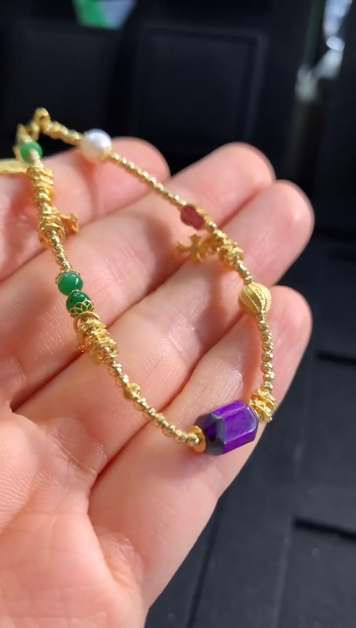 【闪购商品】苏纪石（舒俱来）手链18K金镶嵌手链