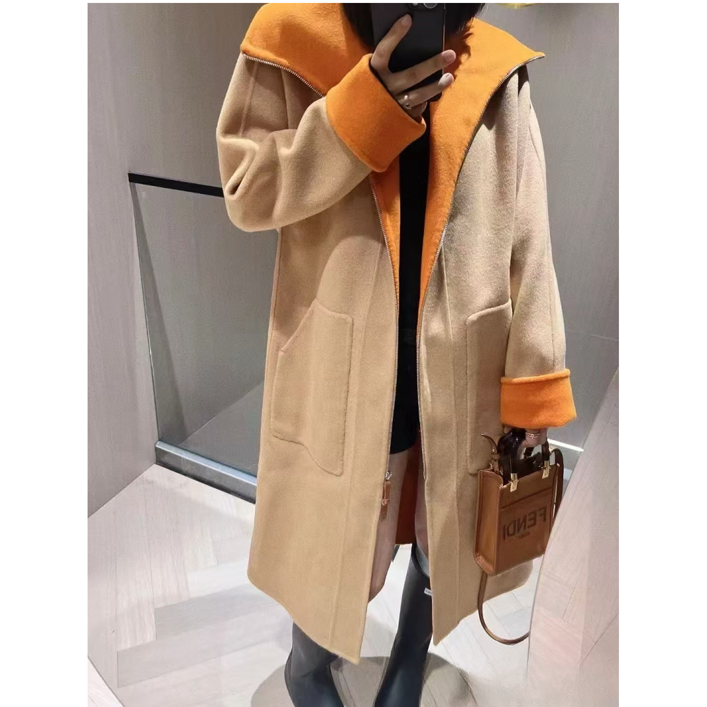 99新 Hermes/爱马仕 双双臻选/vv01676/爱马仕大衣/34码