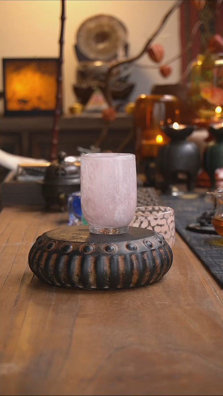 饴山琉璃粉色闻香杯