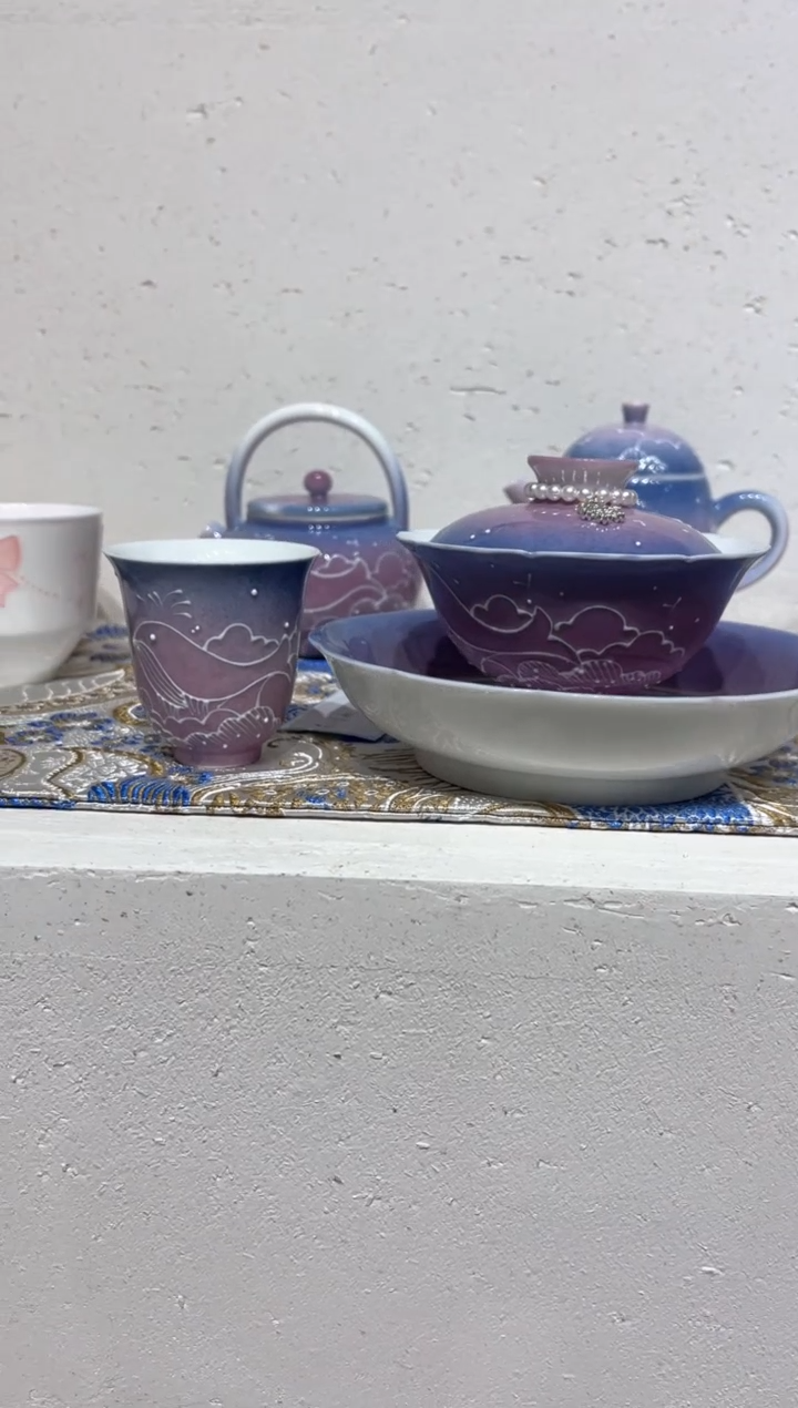 【闪购商品】盖碗+壶承+茶杯+提溜 鲲