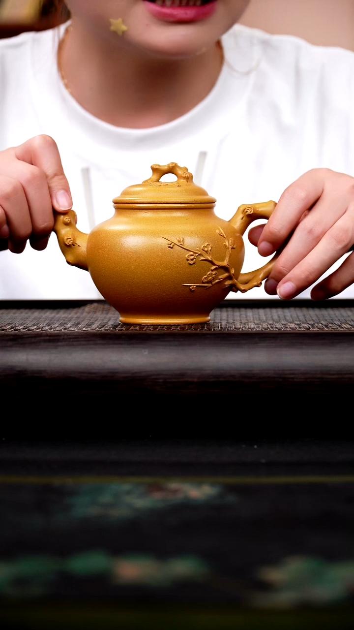 茶壶紫砂 芒果金砂 梅报春 270cc 