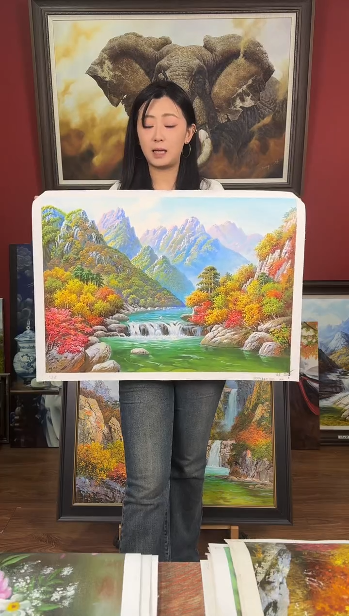 油画【128号】约50*70cm丨朝鲜原创纯手绘孤品油画丨顺丰包邮