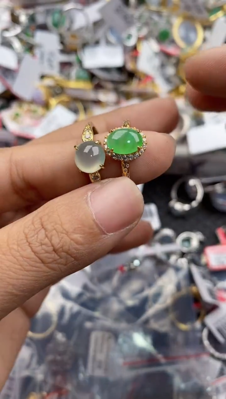 银S925镶嵌戒指翡翠2222----4