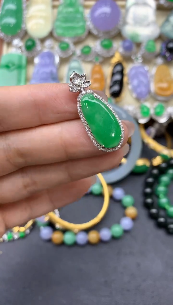 【闪购商品】翡翠颈饰18K金镶嵌402-中国好珍宝