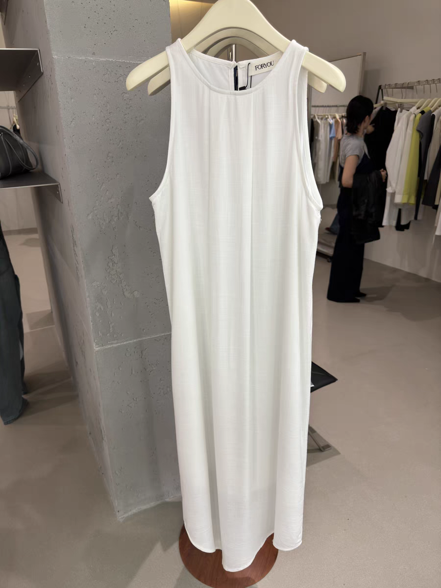 2025新款韩系简约气质慵懒风懒人背心连衣长裙