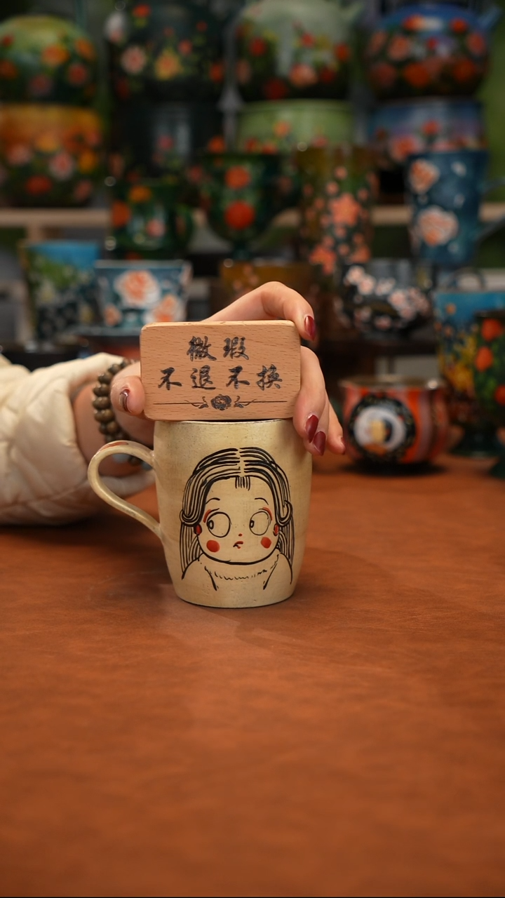 陶瓷油画釉下彩手绘微瑕