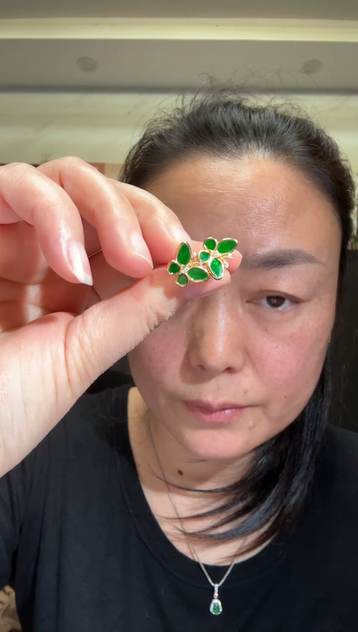 颈饰银S925镶嵌翡翠水**滟00005241