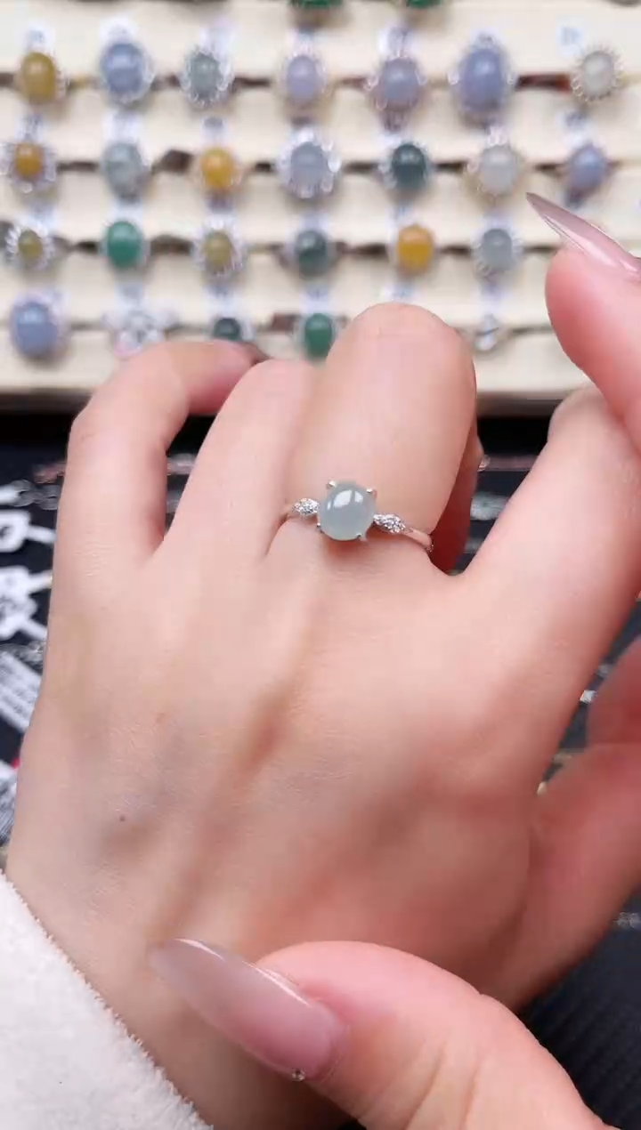 【闪购商品】翡翠戒指银S925镶嵌戒指福利