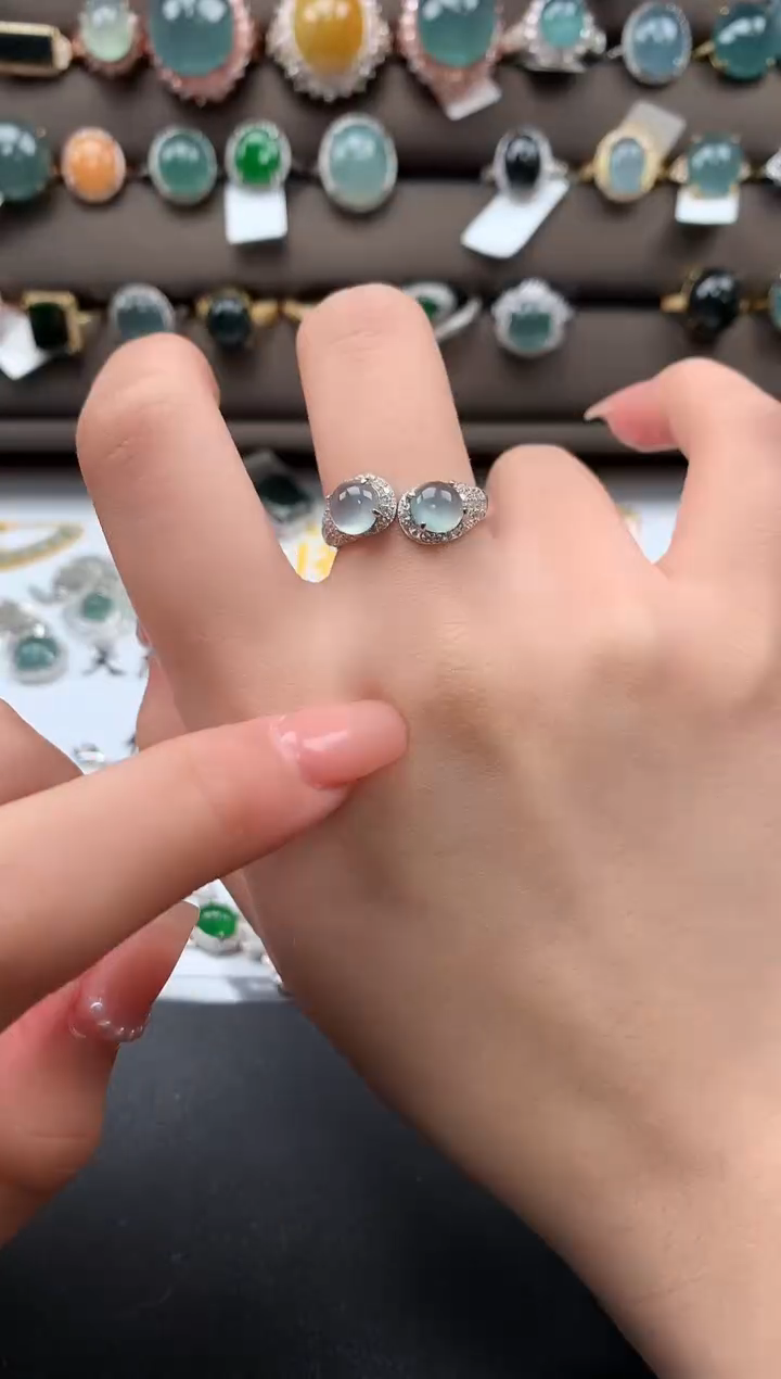 【闪购商品】翡翠戒指银S925镶嵌512412