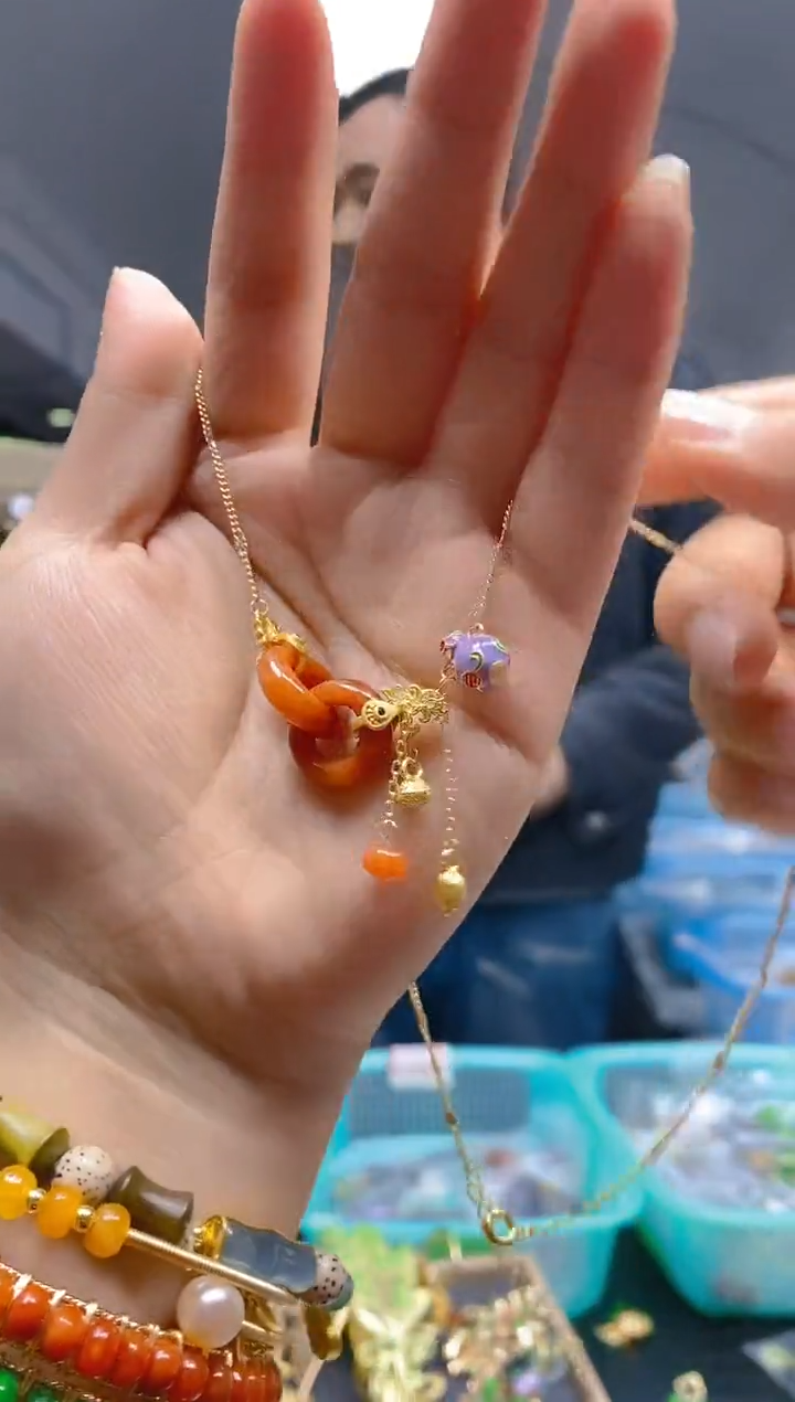 【闪购商品】翡翠耳饰合金0392翡翠锁骨链