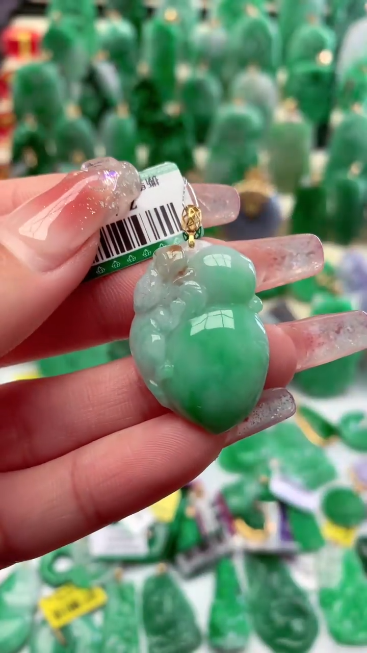 【闪购商品】翡翠颈饰18K金镶嵌挂件