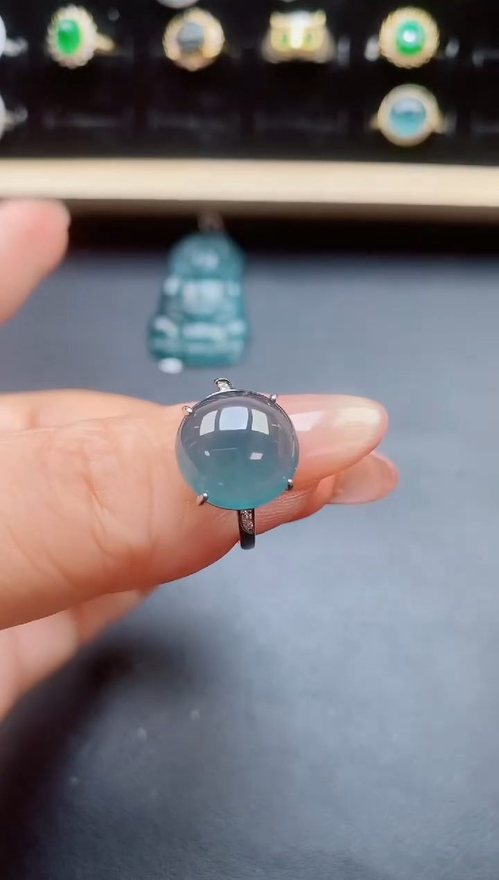 翡翠戒指银S925镶嵌321321