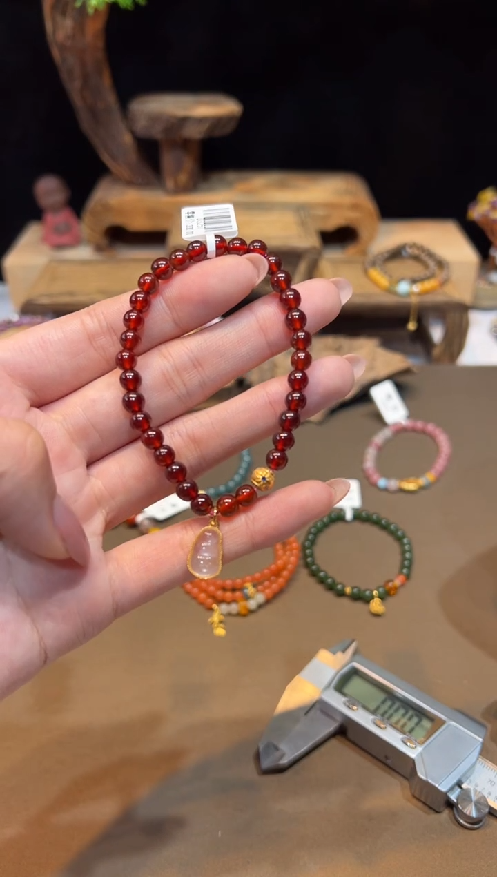 未镶嵌手链石榴石手饰@@D3257