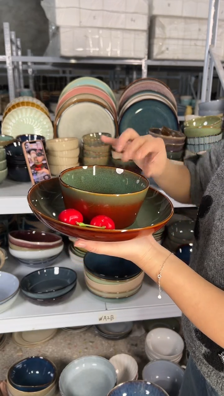 陶瓷外贸尾货瑕疵满20包邮X1碗1深盘