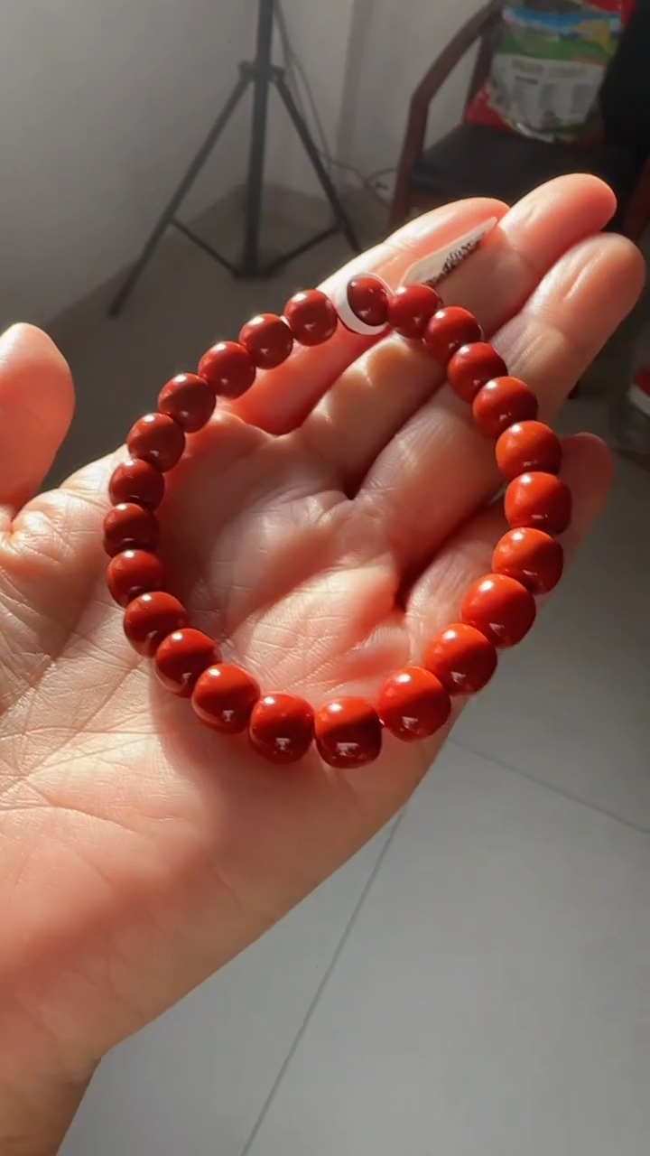 未镶嵌多样性发一件南红玛瑙【高货】锦红8mm保山老型单圈 