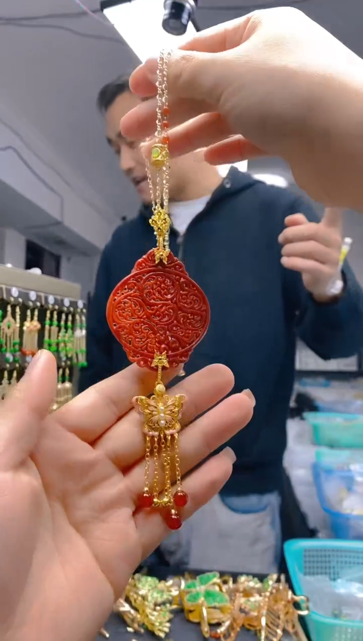 【闪购商品】翡翠耳饰合金0136翡翠锁骨链