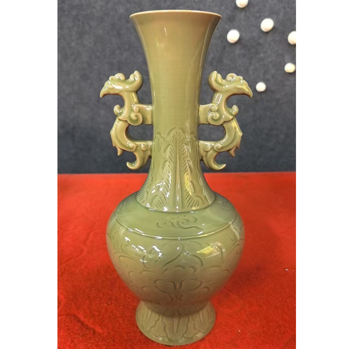  【景德镇】高温陶瓷，QC茶道双耳瓶瓷流水21