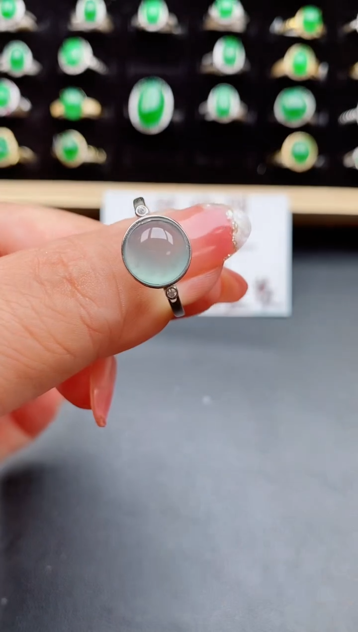 【闪购商品】翡翠戒指银S925镶嵌50800