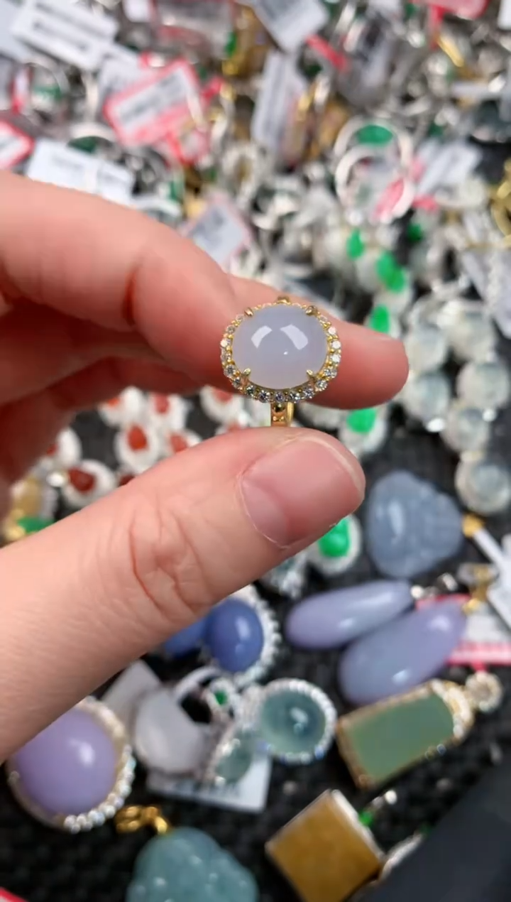 银S925镶嵌戒指翡翠333         8