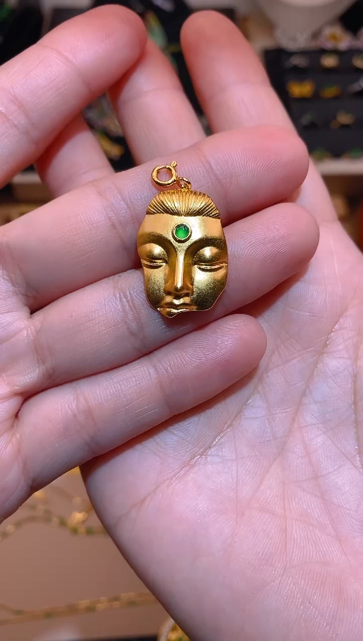 【闪购商品】翡翠吊坠(不含链)银S925镶嵌四不佛