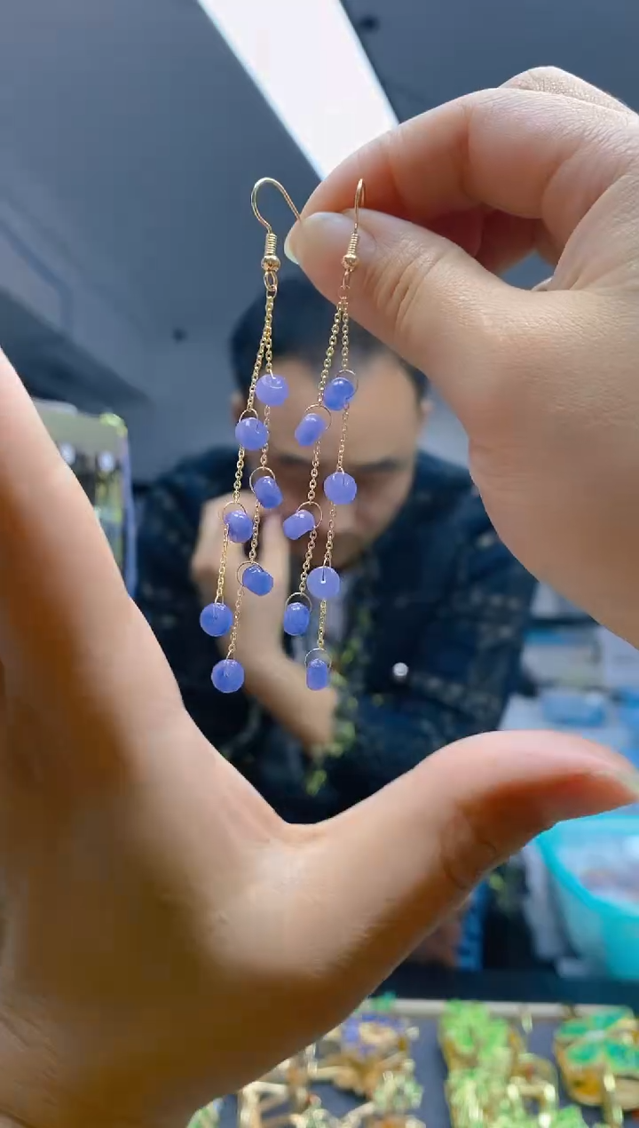 【闪购商品】翡翠耳饰合金0462翡翠耳钩