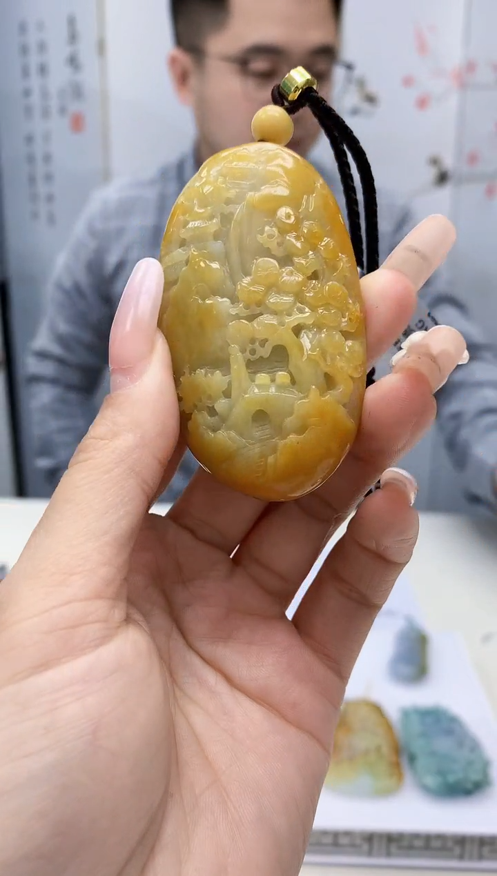 【闪购商品】定制翡翠未镶嵌5153lr-毛货挂件27