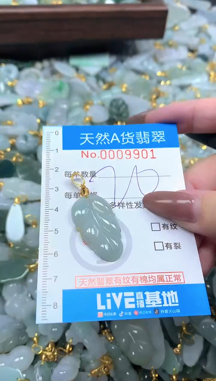 颈饰未镶嵌翡翠净货挂件-9901