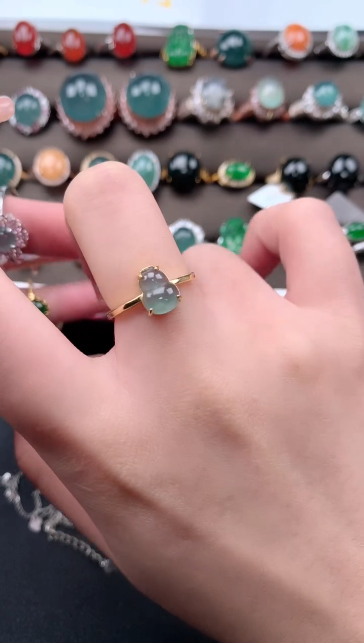 【闪购商品】翡翠戒指银S925镶嵌52141