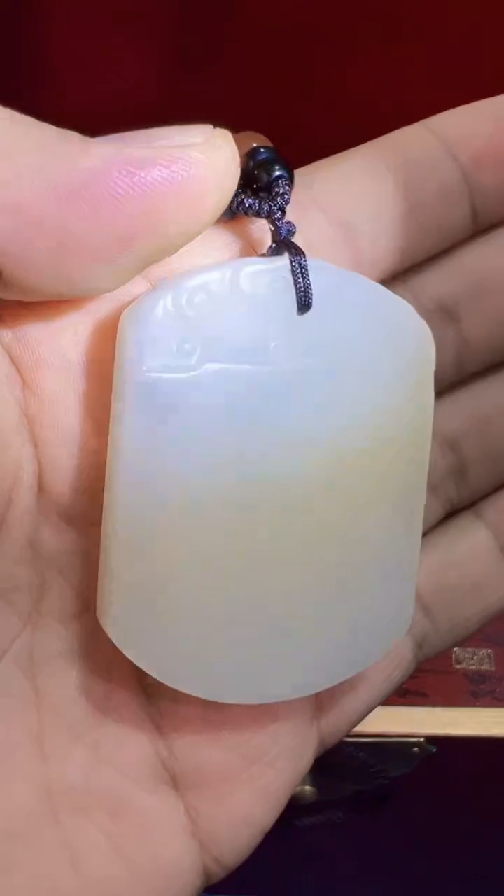 和田玉未镶嵌挂件和田 祥云无事牌(飞铃文玩)