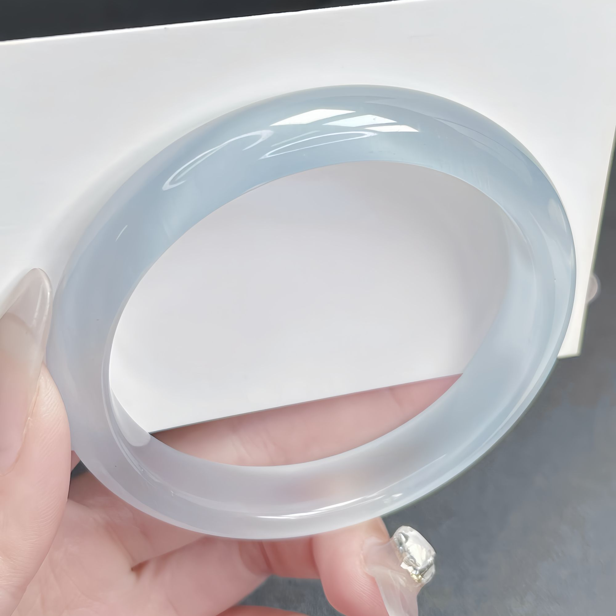  手镯 冰冰蓝 冰透显白时尚 58圈口