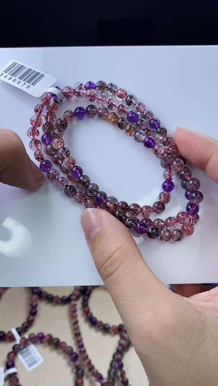【闪购商品】水晶手链未镶嵌黑加仑超七多圈5m+