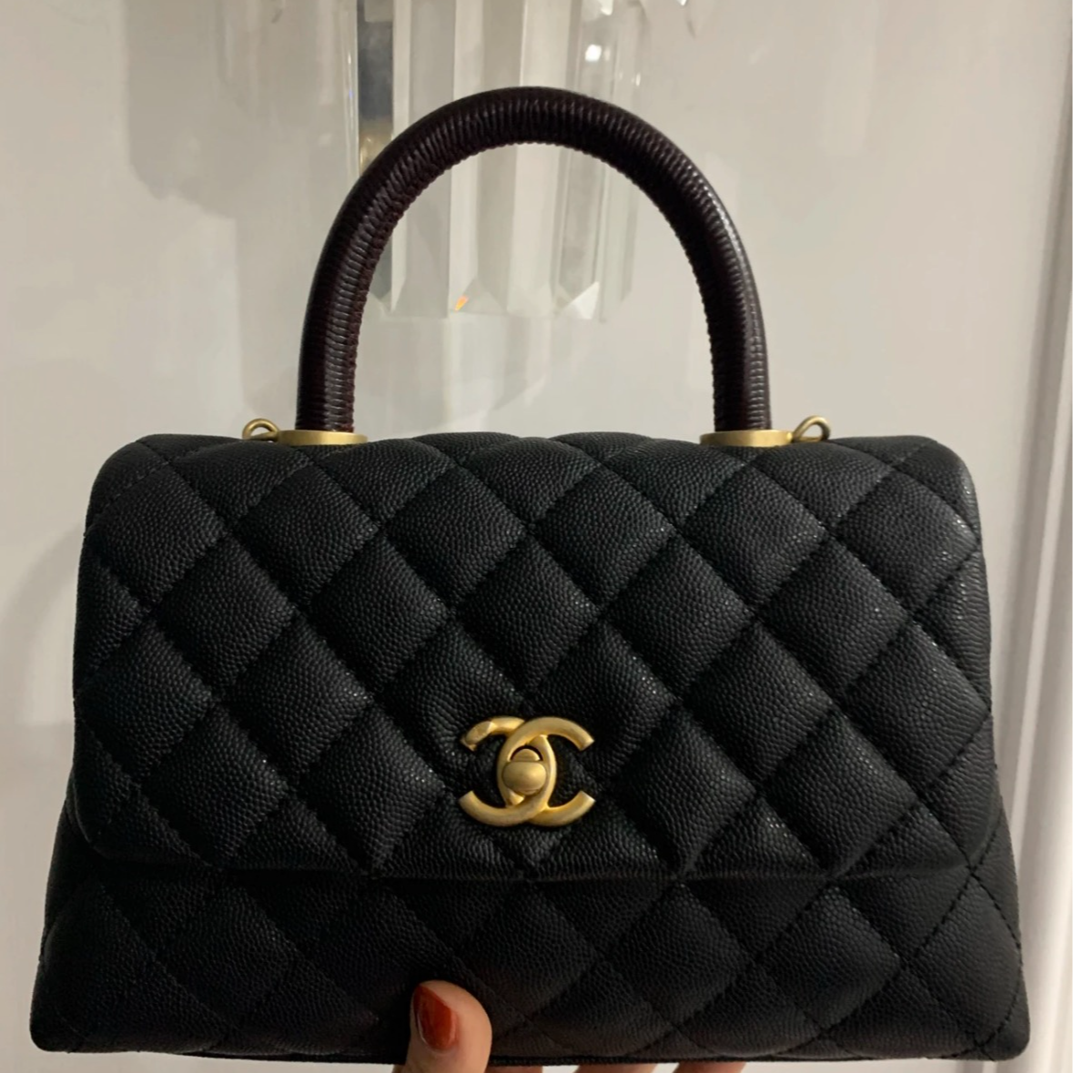 99新 Chanel/香奈儿 【杨贵妃专属】coco handle黑金 小号