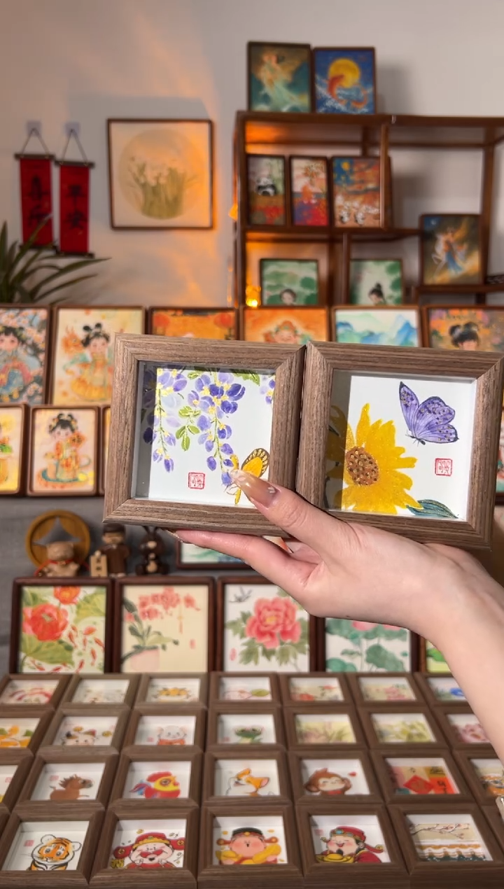 【闪购商品】国画紫藤花蝴蝶 向日葵蝴蝶 一组11