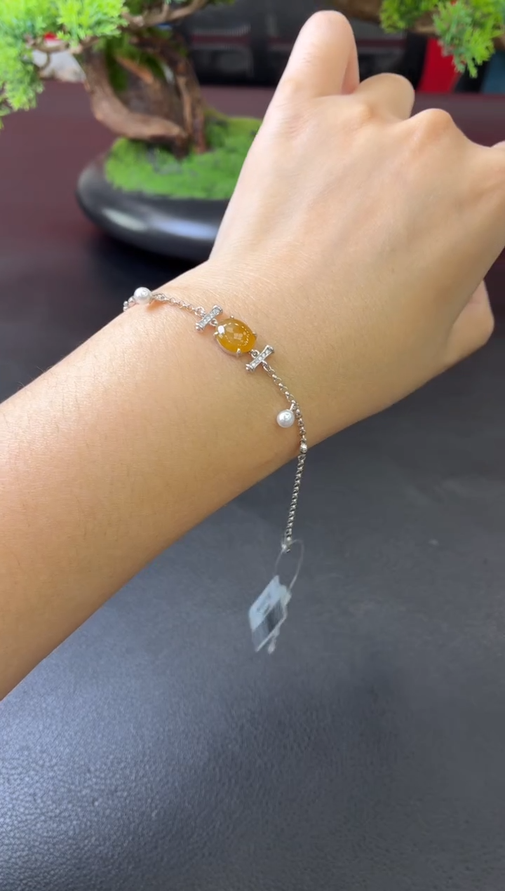 银S925镶嵌手链翡翠手链