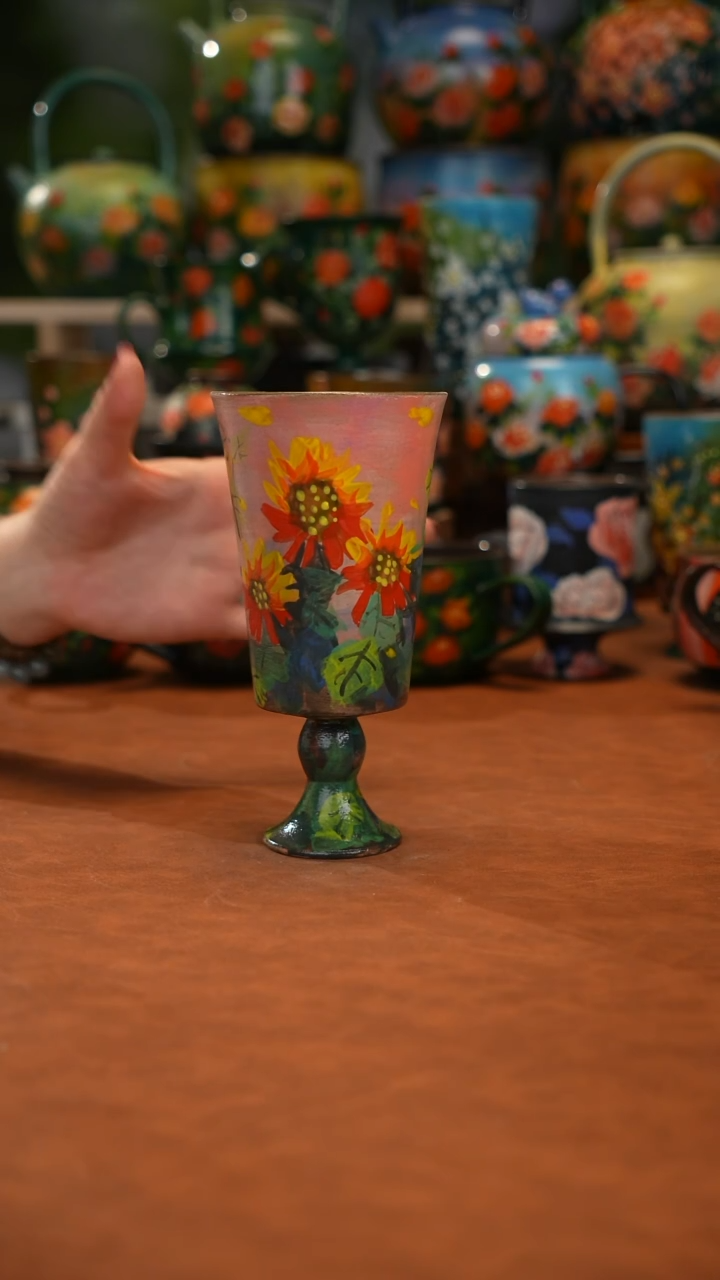 紫砂油画手绘釉下彩