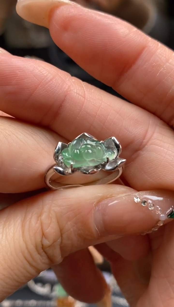 颈饰银S925镶嵌翡翠净货17907