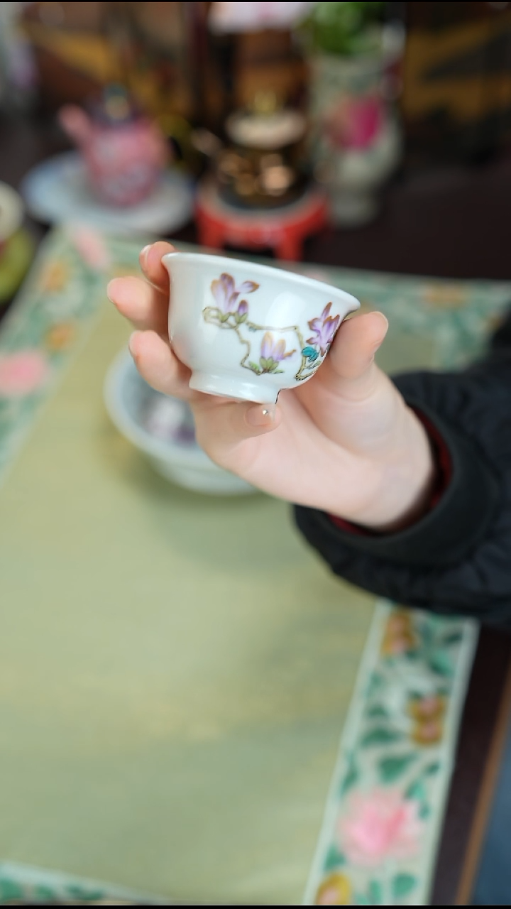 溢珍堂景德镇手工手绘珐琅彩杯