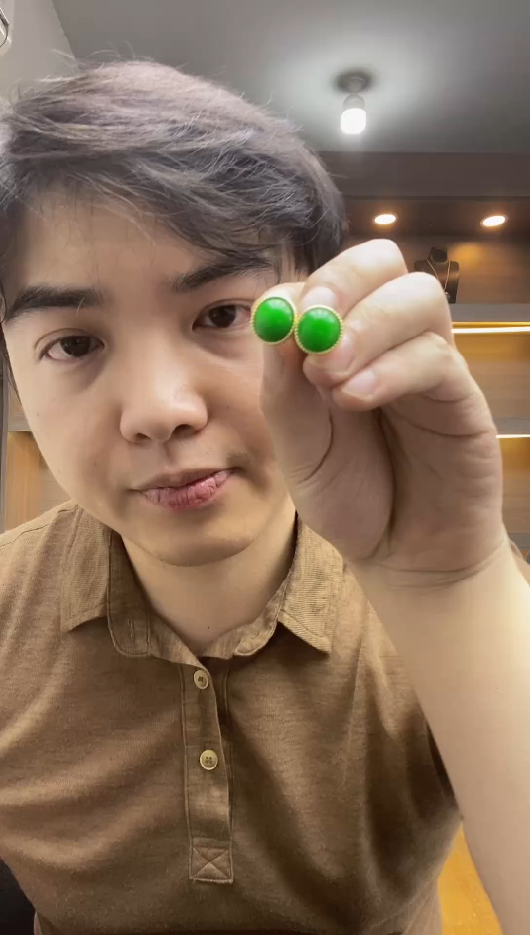 翡翠未镶嵌耳钉【浠家定制】缅料小鸽子蛋耳钉