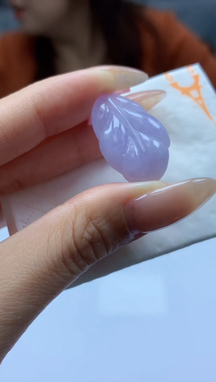 【闪购商品】定制翡翠未镶嵌011ee-毛货叶子86赠金扣