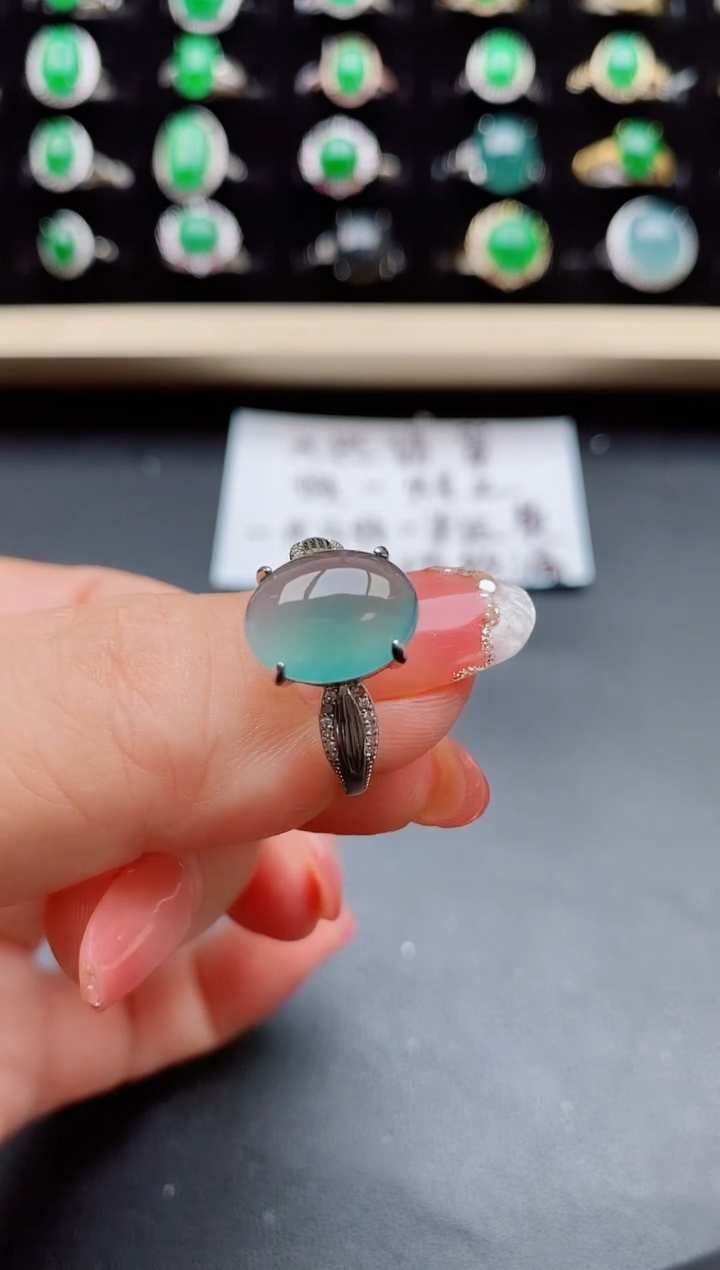 【闪购商品】翡翠戒指银S925镶嵌058050