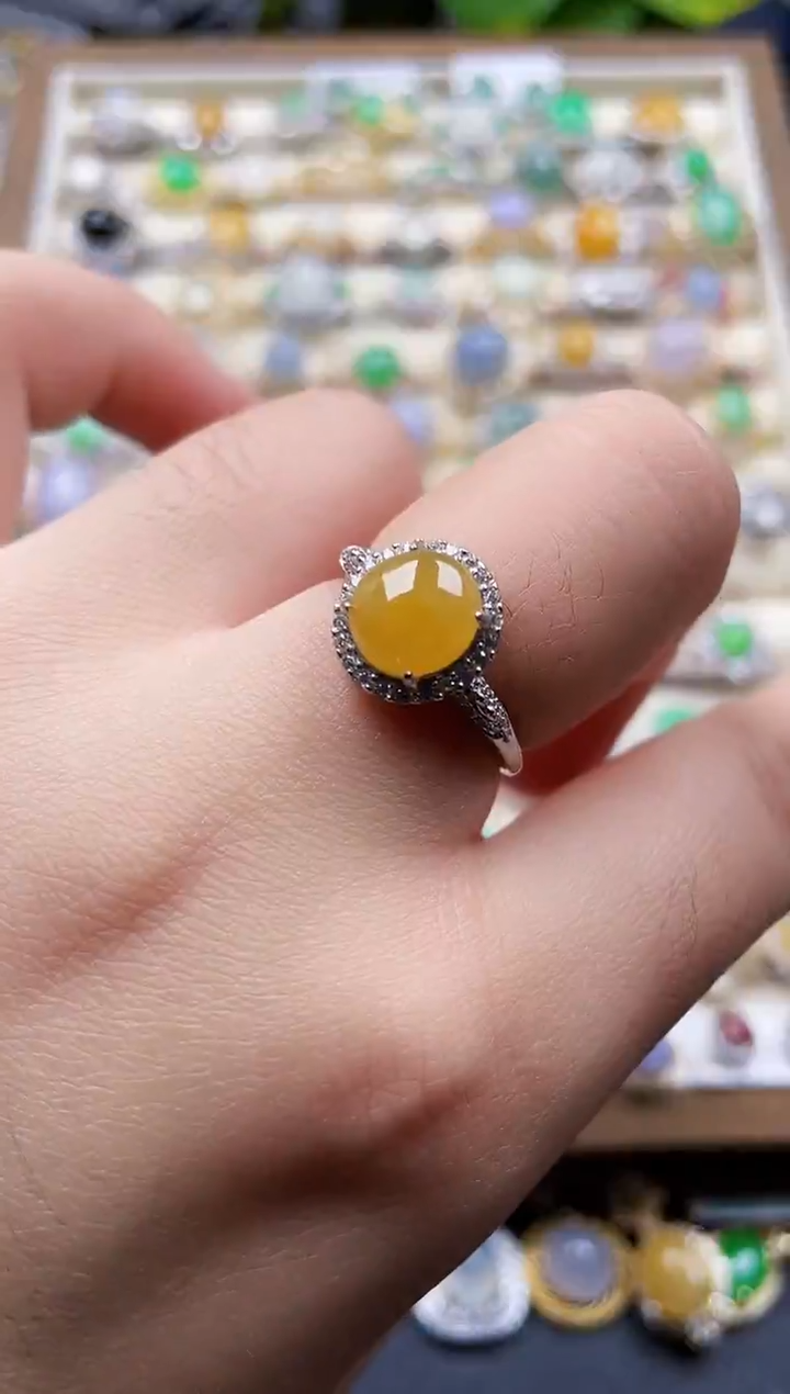 银S925镶嵌戒指翡翠126