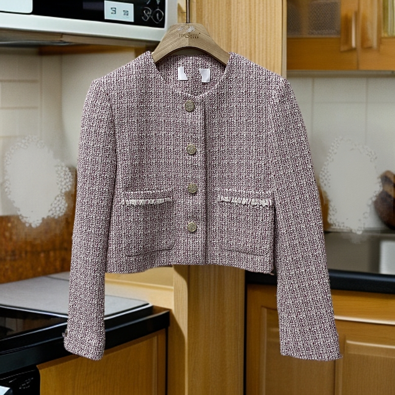 LR078  圆领纽扣款小香风外套 LWD333T055