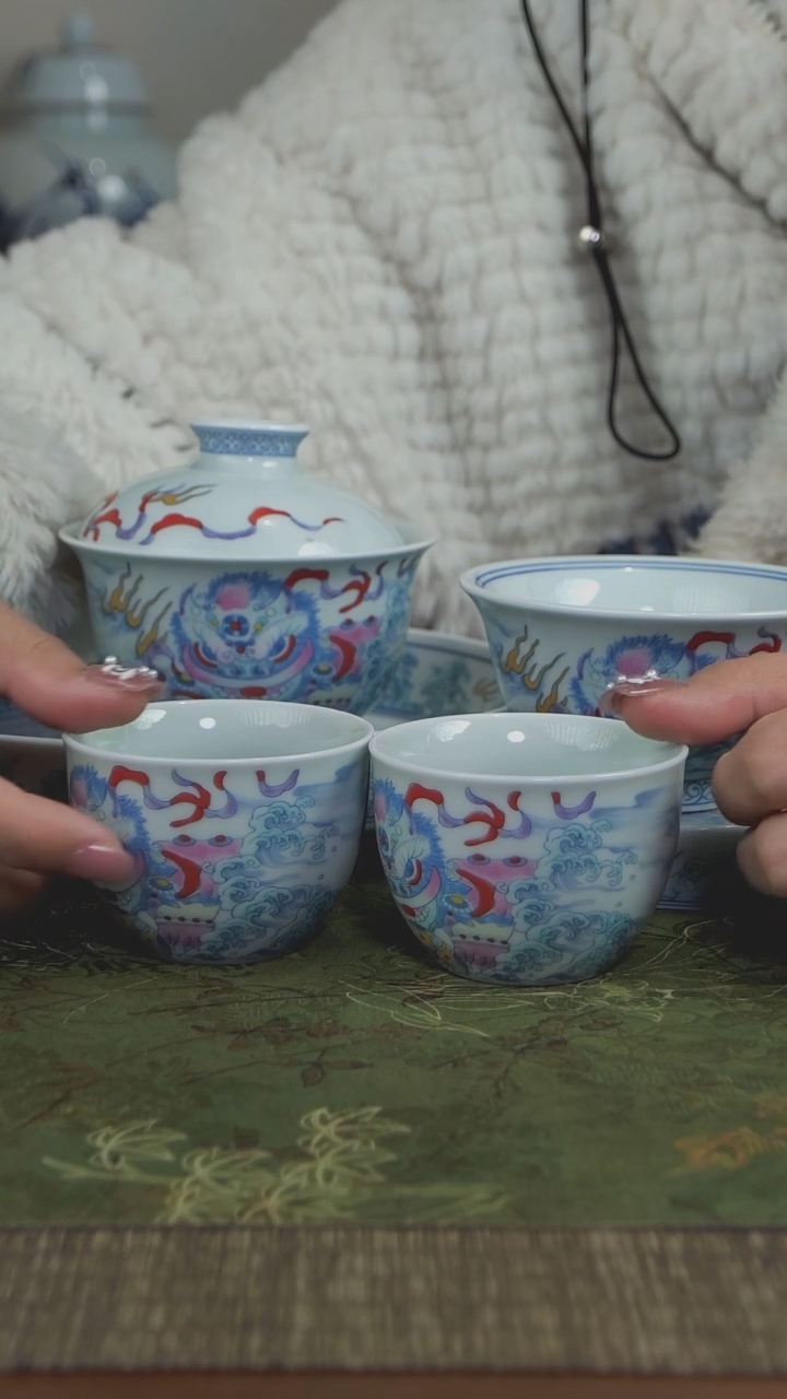 【闪购商品】斗彩醒狮 6件套 陶瓷