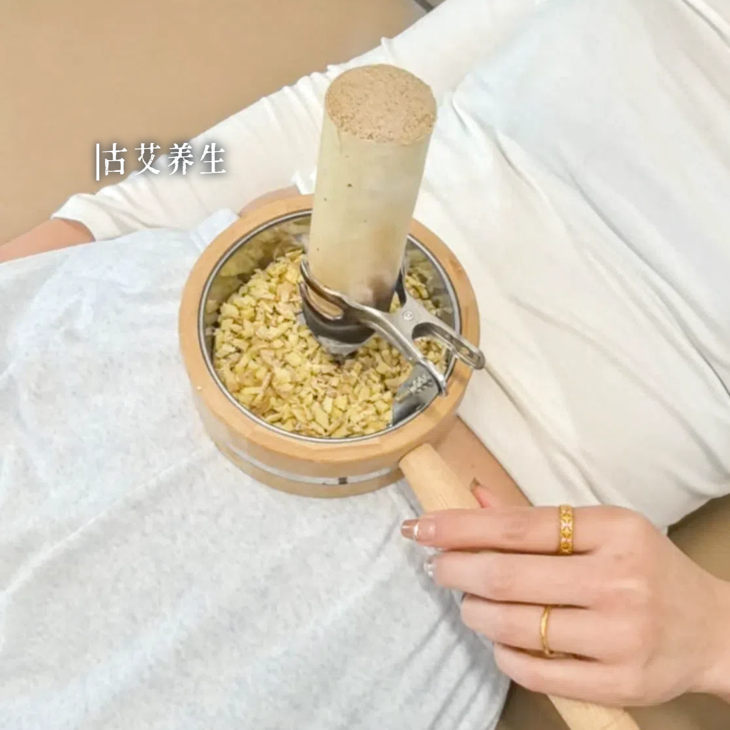 艾灸夹子明火艾灸悬灸艾条支架灸具手持楠竹实木艾灸盒子防烫夹子