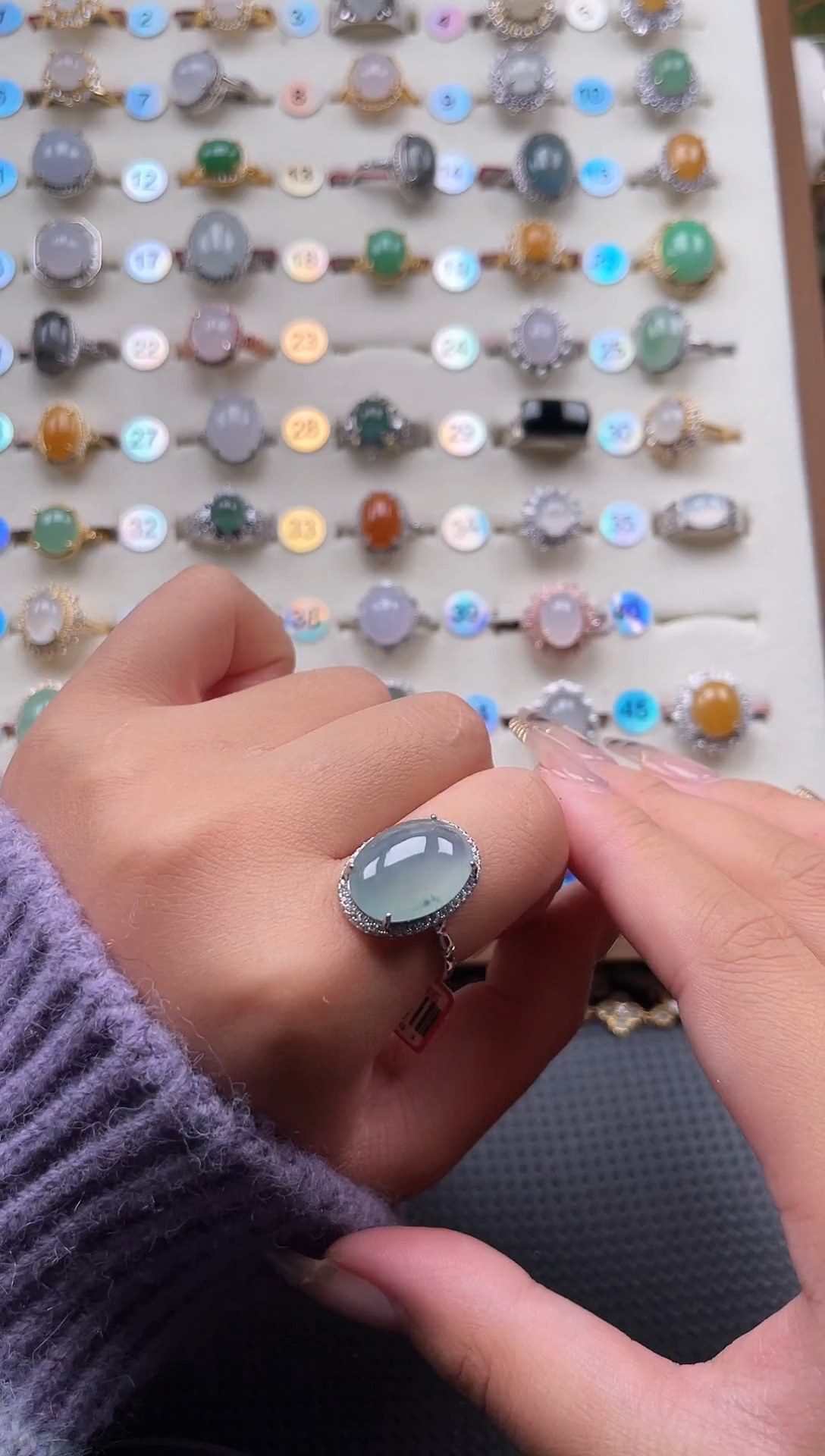 【闪购商品】翡翠戒指银S925镶嵌天然A货翡翠戒指