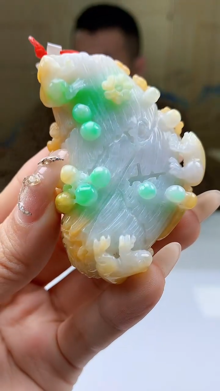 【闪购商品】定制翡翠未镶嵌4812ty-毛货挂件64